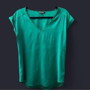 Express Women's Emerald V-Neck Blouse